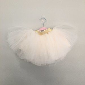 Wraredoll cream tutu skirt with gold waistband